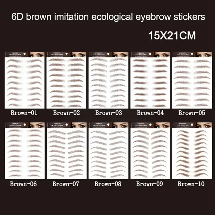 Autocollants de sourcils ressemblant à des cheveux 6D