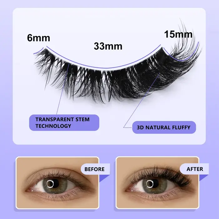 Veltrinay cils oeil de chat doux naturel Faux