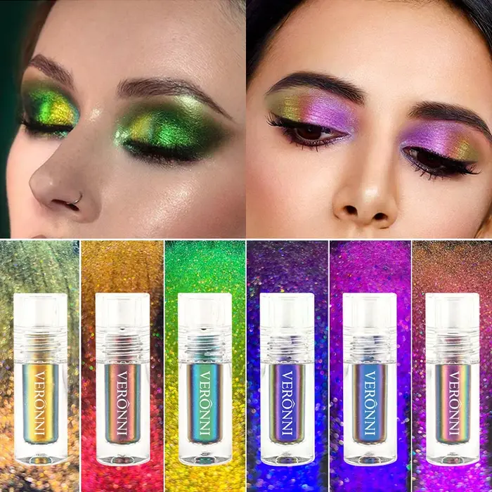 Fard à paupières liquide caméléon à Pigments chromés