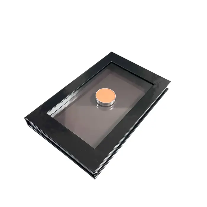 Palette de fards à barrage en carton africain magnétique noir plus profond avec fenêtre transparente