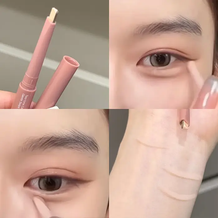 ART VALUE Crayon de maquillage bicolore effet « Silkworm » pour les yeux, pour éclaircir et contoure