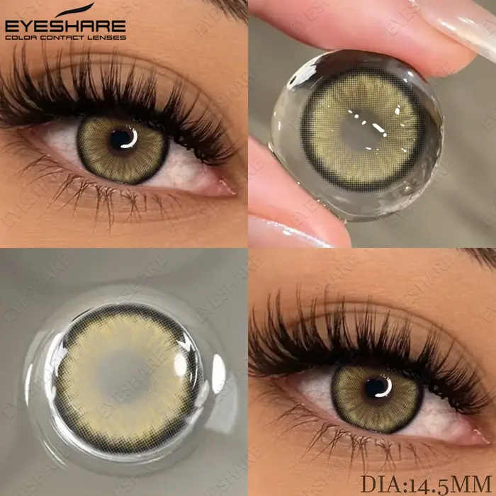 EYESHARE Lentilles de contact colorées naturelles bleues, lentilles bleues, lentilles de contact ver