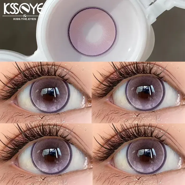 KSSEYE 2 pièces lentilles de Contact de couleur stores pour lunettes lentilles violettes et bleues b