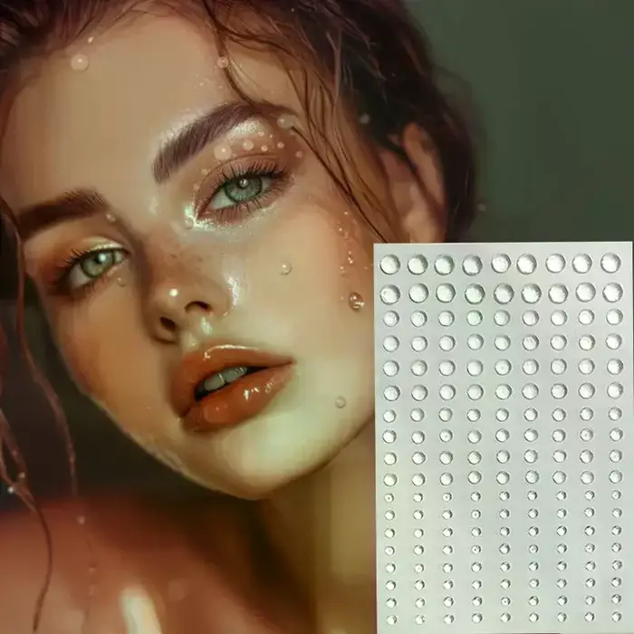 3/4/5/6mm 3D strass yeux visage maquillage tatouage temporaire auto-adhésif clair goutte d'eau autocollants Festival scène corps Art décor