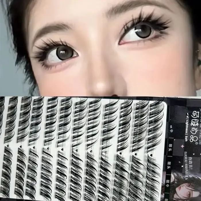 Faux Cils Individuels Longs et Naturels, Effet Œil de Renard Unique, Cils Segmentés