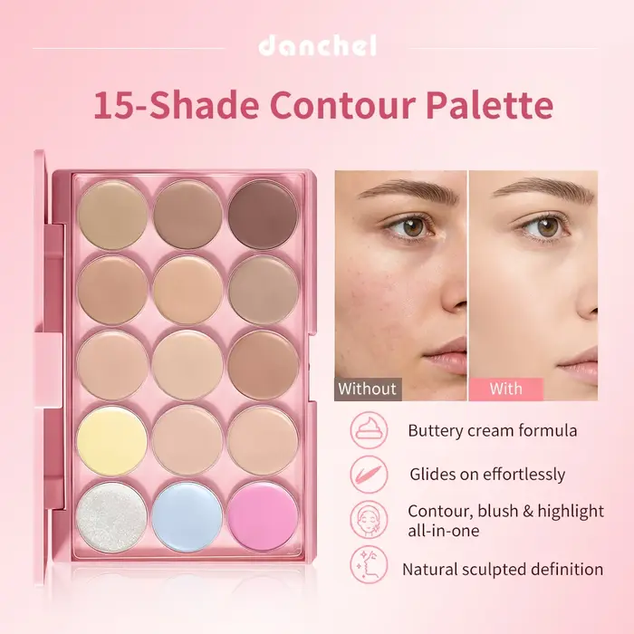 Ensemble de maquillage pour le visage, fard à paupières, contour, blush, rouge à lèvres, fond de teint, anticernes, crayon à sourcils, eye-liner, mascara, kit cosmétique avec pinceaux de maquillage