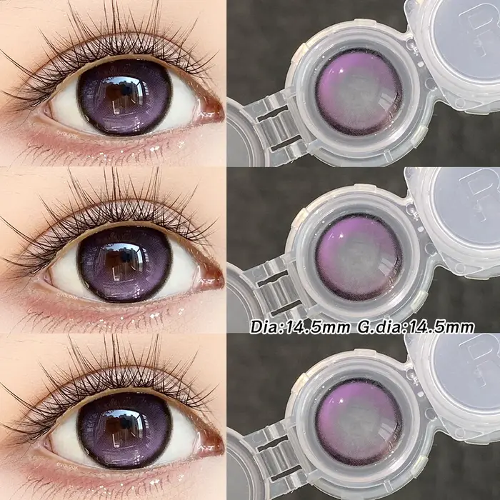 OVOLOOK - 2 paires de lentilles de couleur pour les yeux, lentilles de contact violettes, lentilles 