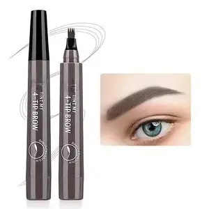 Crayon à sourcils à quatre pointes, quatre extrémités, longue durée, non tachant, résistant à l'eau,
