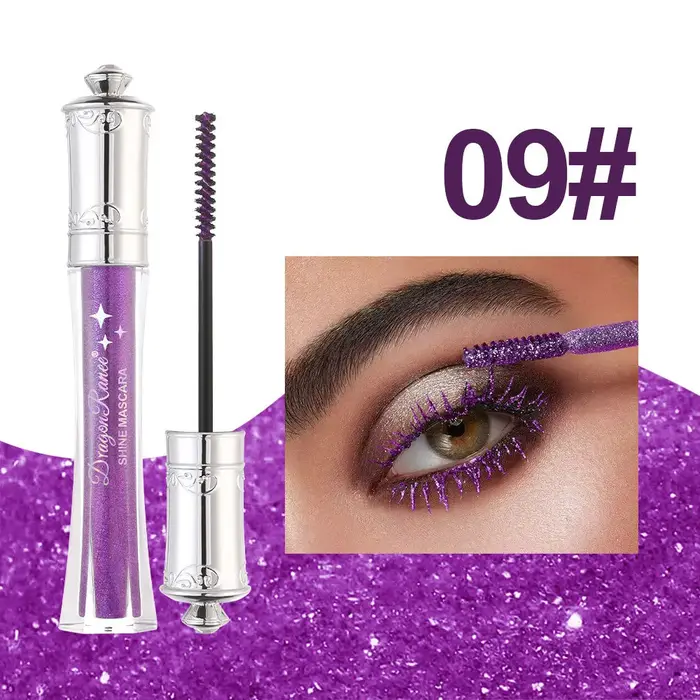 Mascara coloré diamant brillant bleu paillettes scintillantes