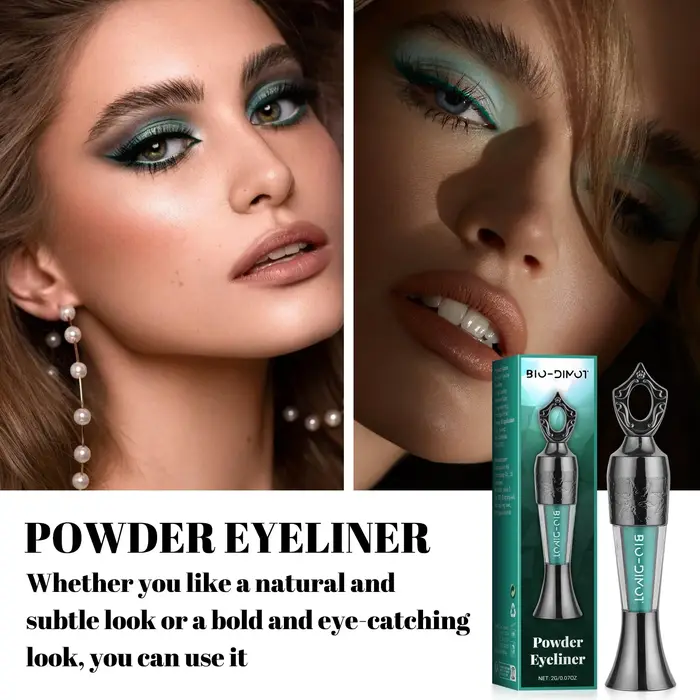 Eyeliner en poudre imperméable et anti-taches – Couleur longue durée et intense pour un aspect naturel ou audacieux