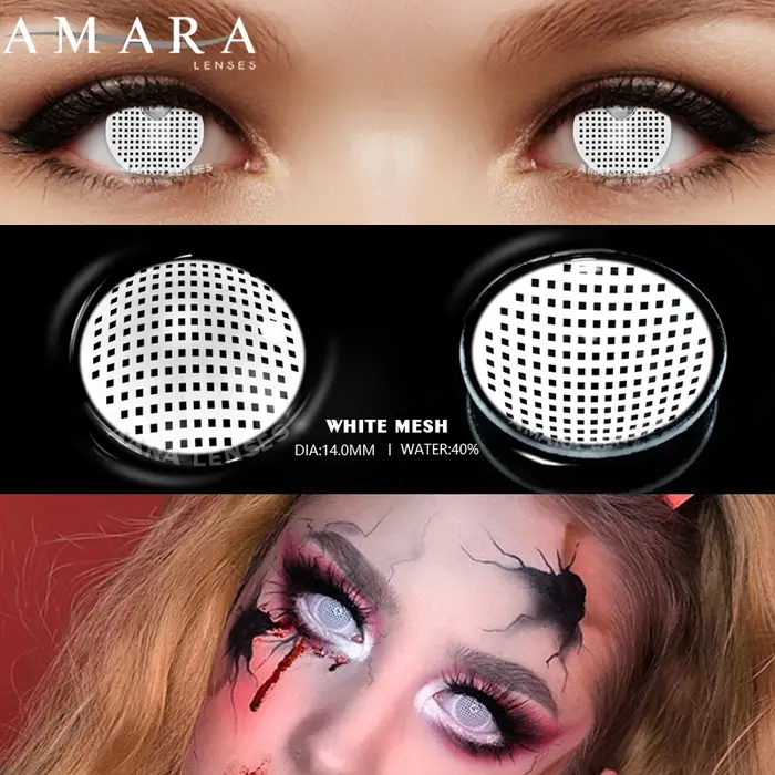 AMARA 1 paire Halloween nouveau Style Cosplay Anime couleur lentilles de Contact pour les yeux blanc