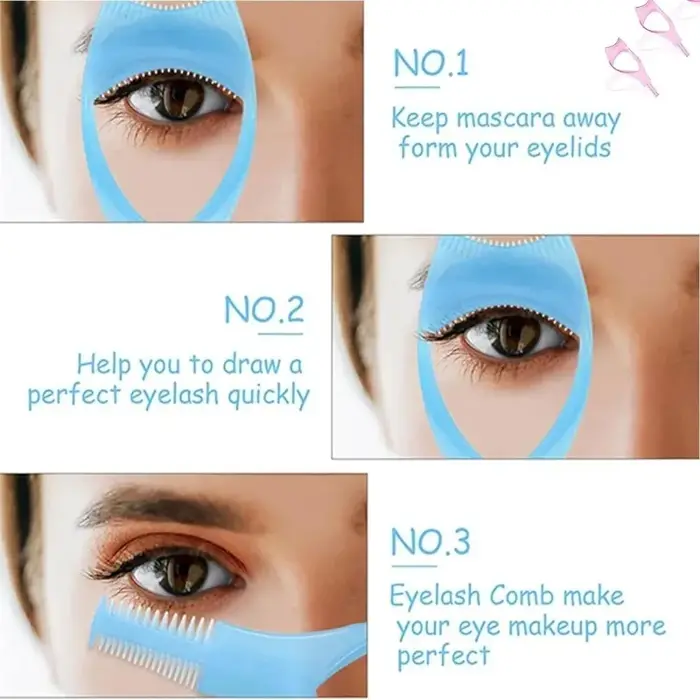 Peigne à cils 3 en 1 pour protéger les yeux