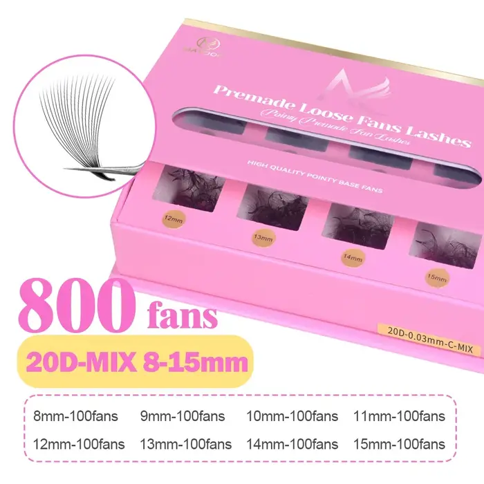 MAYOOC 800 ventilateurs Base pointue ventilateur préfabriqué cils Extensions
