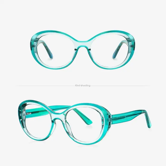 Toketorism Vintage ovale montures de lunettes femmes lumière bleue