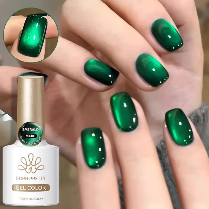 BORN PRETTY 10ml vert émeraude chat Gel magnétique vernis à yeux perle de verre tremper UV LED Salon d'art des ongles bricolage à la maison manucure