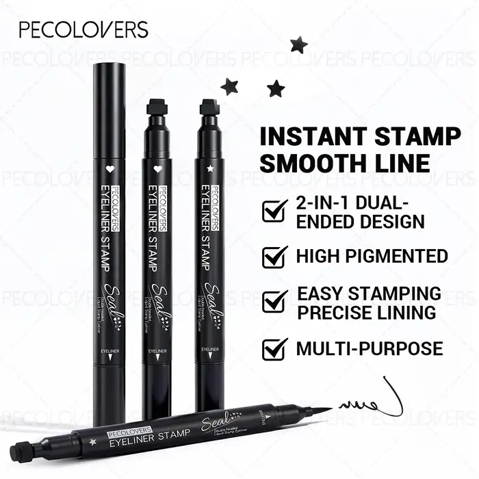 1 eyeliner liquide pour la Saint-Valentin (avec tampon) - Formule imperméable