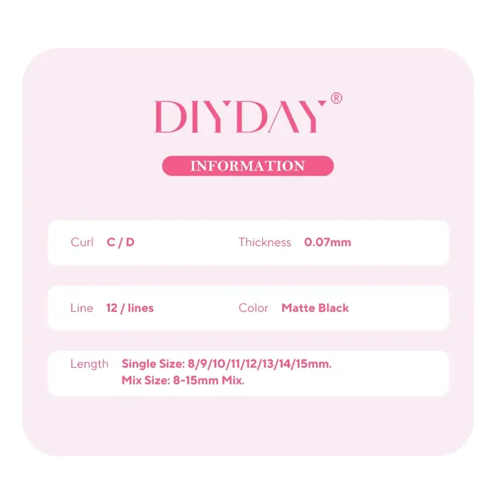 DIYDAY Extension de cils en forme de U facile à appliquer Volume 3D Faux
