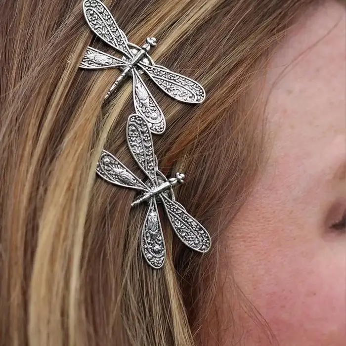 Épingles à cheveux libellule rétro