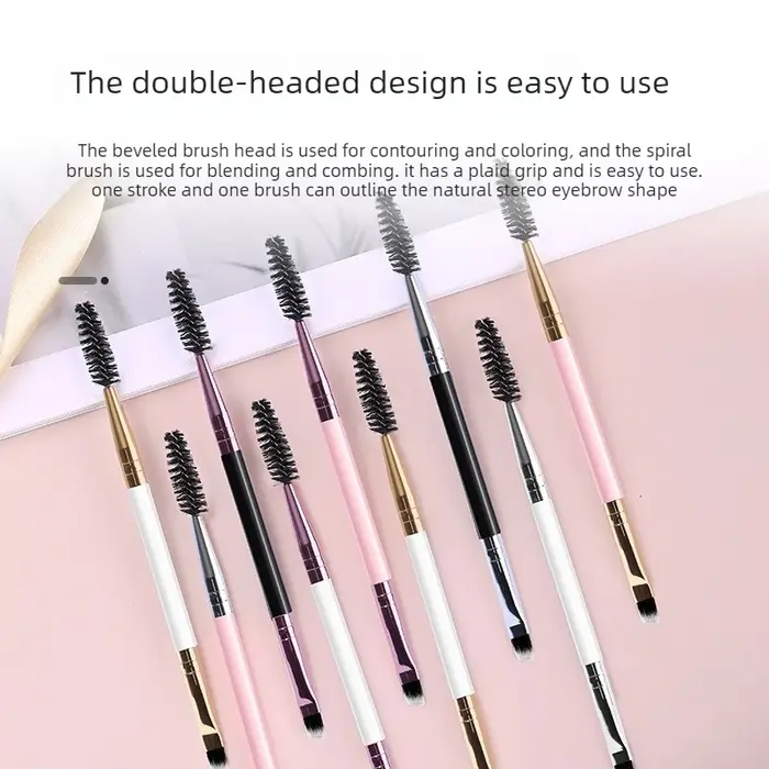 Pinceau à sourcils et cils doux 2-en-1 professionnel pour le contour des yeux
