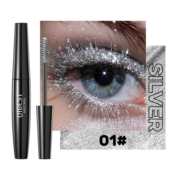 Mascara diamant à paillettes, imperméable, résistant aux taches, volumateur, allongeant, flocon de n