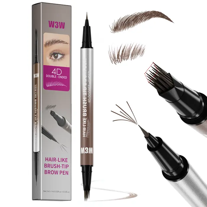 Stylo à sourcils crayon à sourcils, Eyeliner 2 en 1 double extrémité brosse-pointe Microblading 4d c