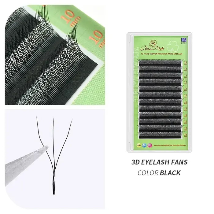 GLAMLASH L/LU/M W forme Extension de cils 3D préfabriqué Volume ventilateur cils W Style YY cils Fau