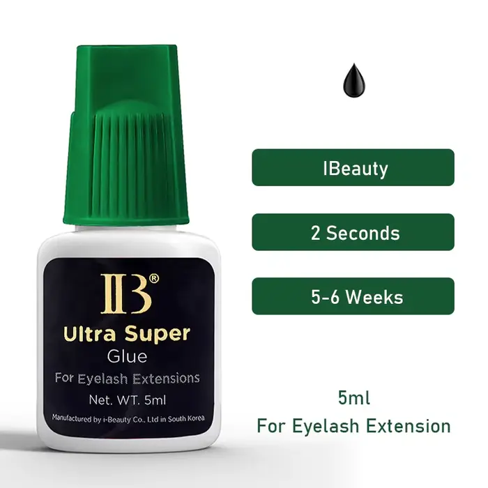 IBeauty – colle Ultra Super pour Extension de cils, 10 bouteilles, capuchon vert, adhésif imperméabl