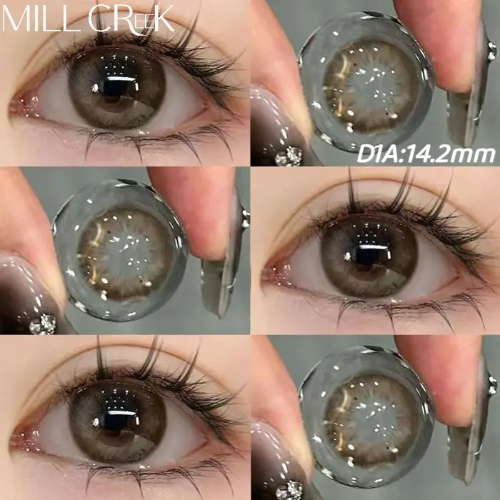 MILL CREEK 2 pièces lentilles de Contact de couleur lentille bleue grand diamètre pour les yeux avec myopie