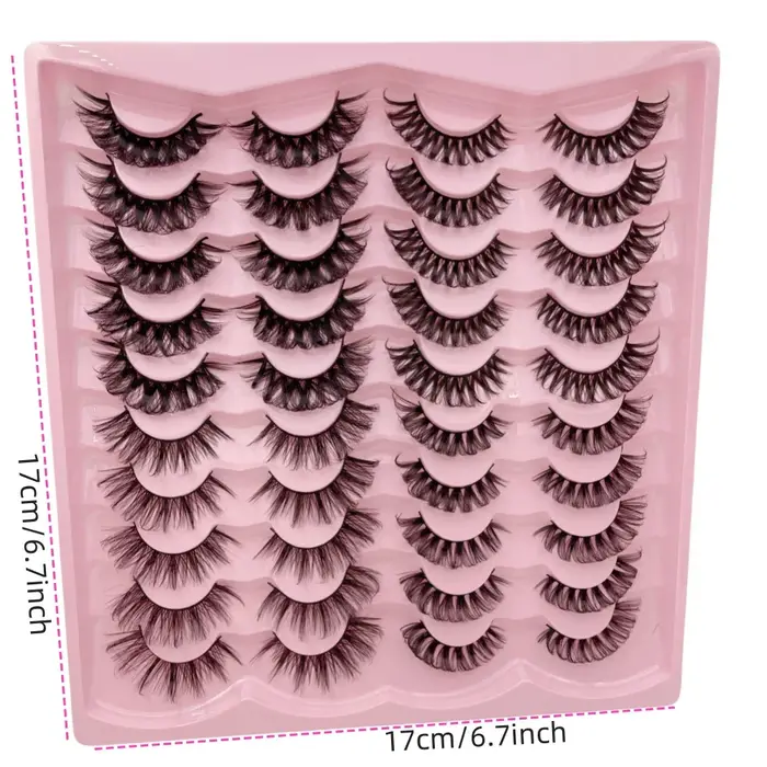 20 paires de faux cils 3D à volume dramatique pour extensions et maquillage