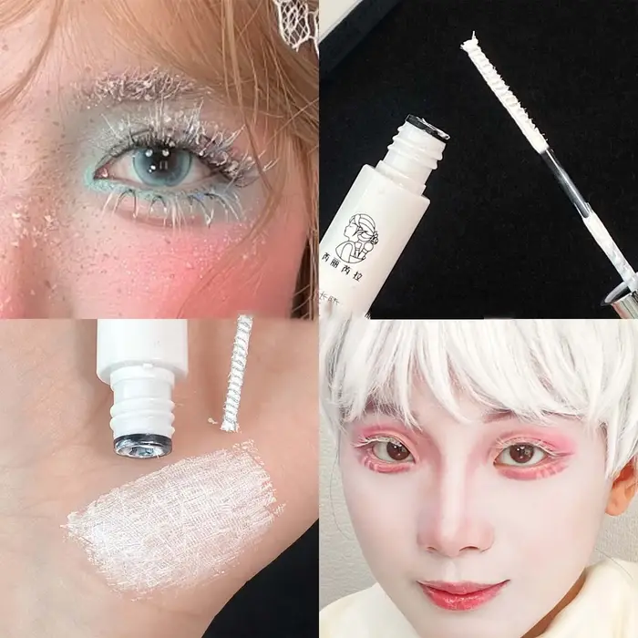 Mascara blanc pour cils bouclés et longs