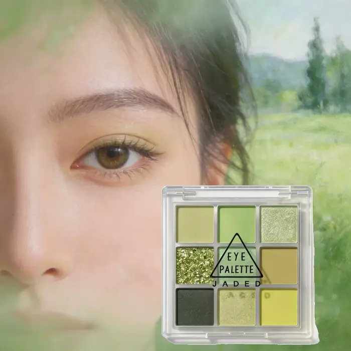 Palette de fards à paupières vert menthe 9 couleurs