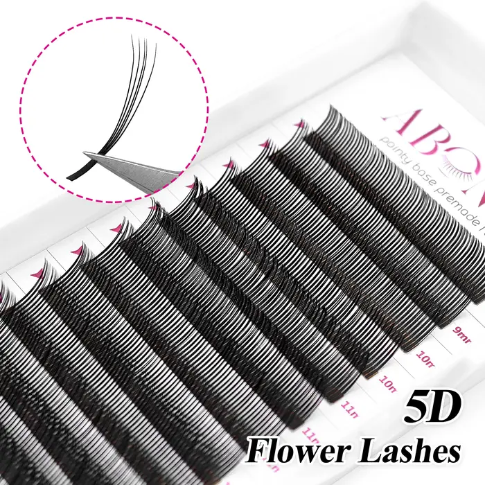 ABONNIE noir marron 5D fleur pointes fée faux cils individuels facile ventilateurs 5D fleur Volume c