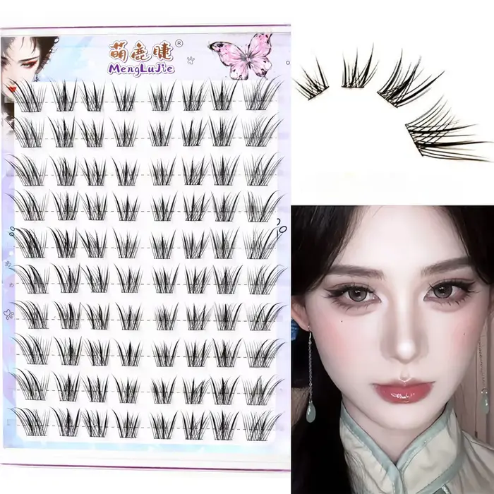 Nouveau Style chinois faux cils renards Style Dense simple grappe segmenté naturel vaporeux cils agr
