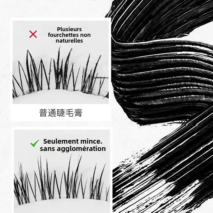 Mascara Tube métallique imperméable en Fiber de soie noire