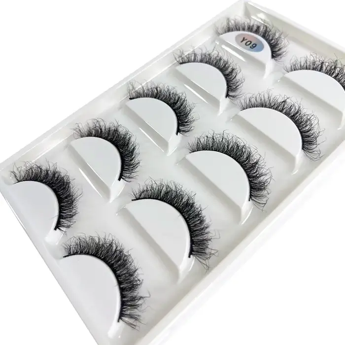 NOUVEAU Lot de 5 paires de faux cils 3D Y08 en vison naturel, style volumineux, pour maquillage, faux cils, faux cilios, outils de beauté