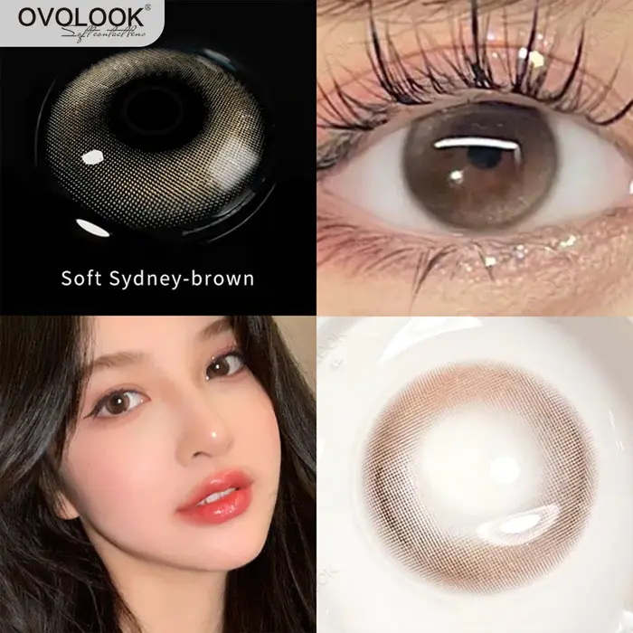 OVOLOOK - Lot de 2 paires de lentilles de contact colorées naturelles 10 tons pour embellir les yeux