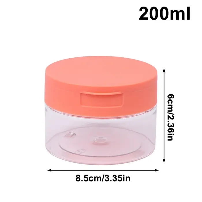 ♡ Pot de 200-350 ml pour démaquillant avec pince à épiler, pots ronds transparents, bouteille vide à