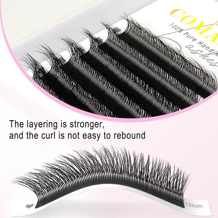 CoMango 5D fox YY shape eye lashes extension C/D curl professional black fox eye style lash high qua