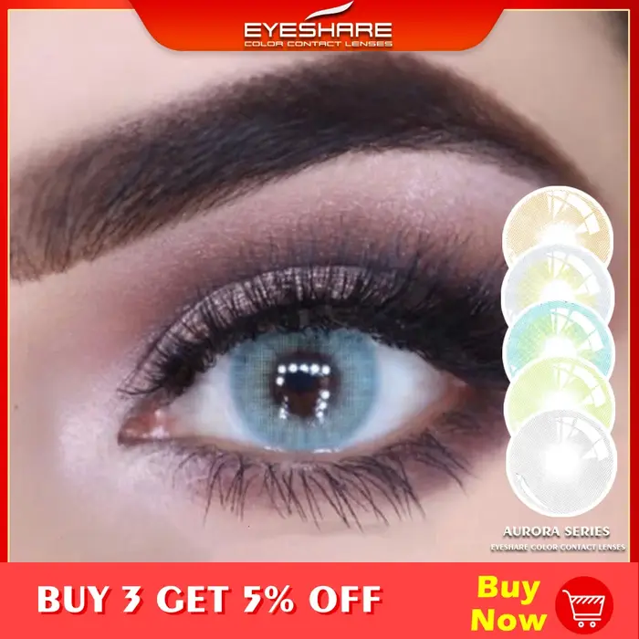 EYESHARE 2 pièces lentilles de Contact de couleur pour les yeux Aurora marron vert lentille de couleur beauté annuelle maquillage cosmétique gris yeux lentilles de Contact