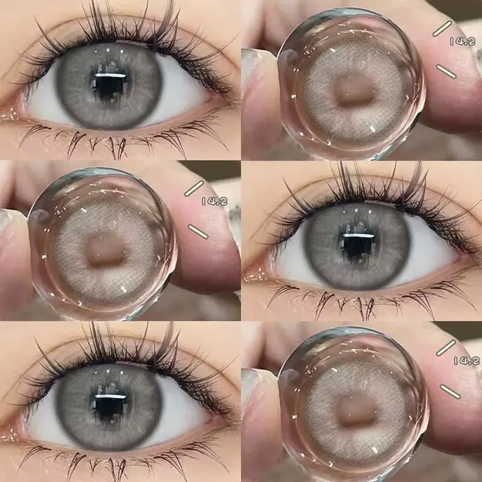 YIMEIXI 1 paire de lentilles de Contact noires 14.5mm pour les yeux avec myopie 0 à -8.00 degrés 1 jour utilisation