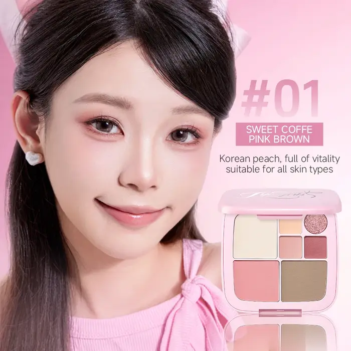 Life Girls – Palette de fards à paupières 7 couleurs, surligneur, contour avec des paillettes fines,