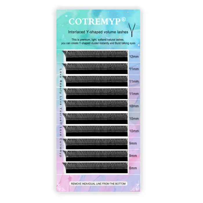 Extension de cils individuels en forme de yy