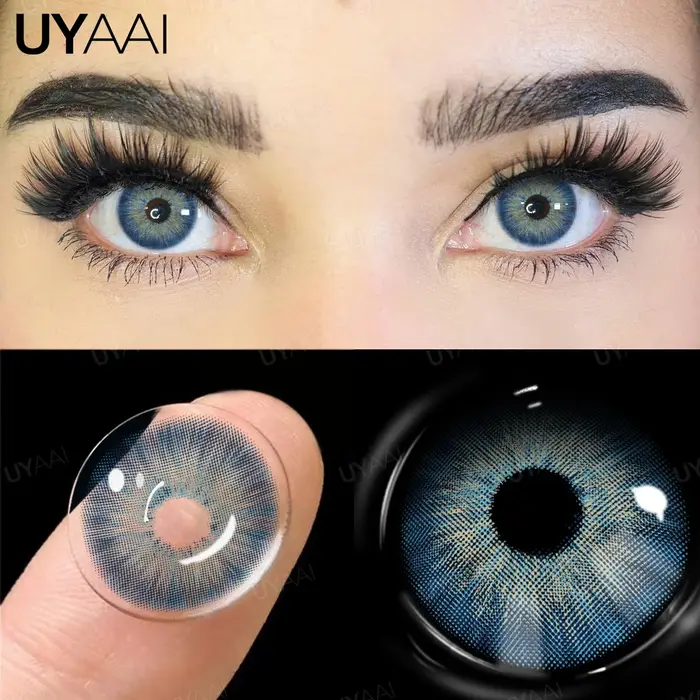 UYAAI 1 paire de lentilles de Contact de couleur pour les yeux lentilles de couleur des yeux bleus é