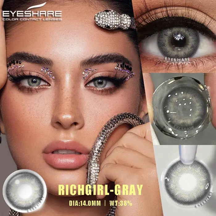 EYESHARE 1 paire de lentilles de contact colorées pour les yeux, lentilles pour les yeux bleus, verr