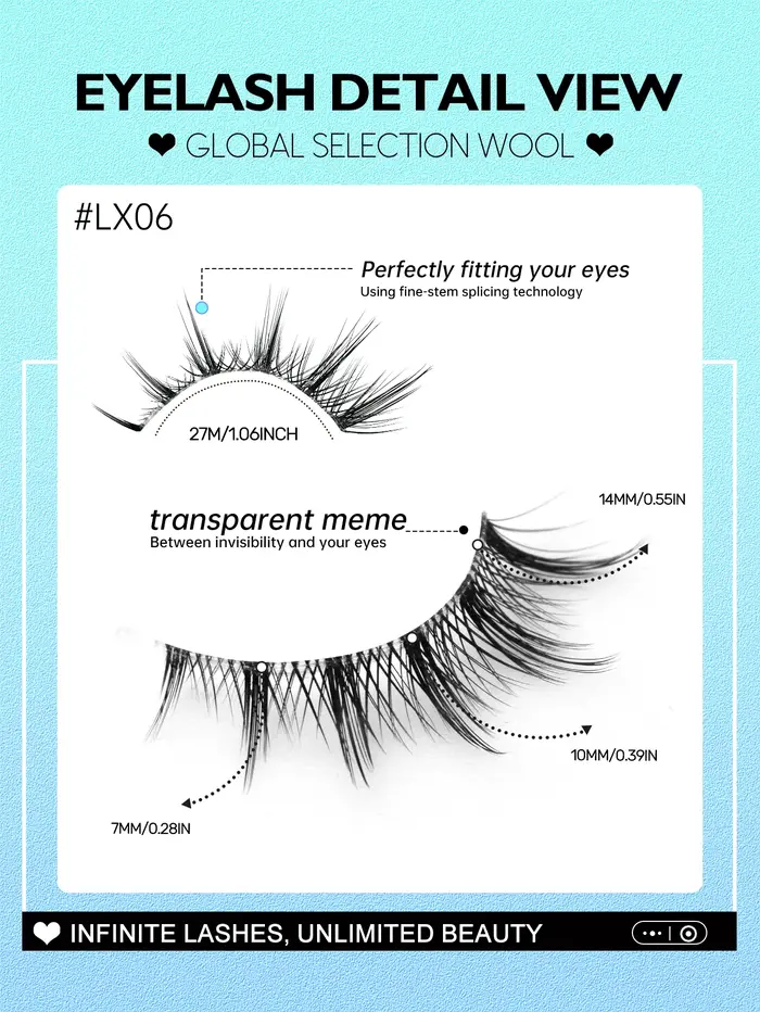 VELTRINAY 3 paires de faux cils d'aspect naturel