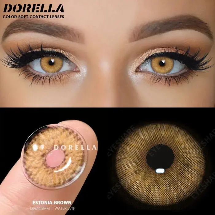 D'ORELLA 1 paire de lentilles de Contact de couleur pour les yeux, lentilles marron d'aspect naturel