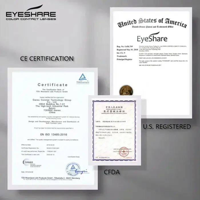 EYESHARE 1 paire de lentilles de contact colorées pour myopie