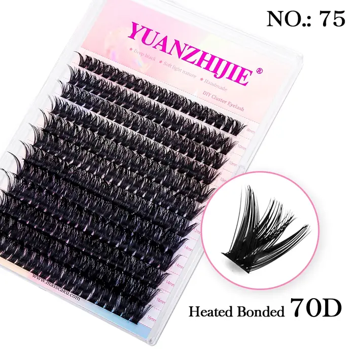 Bricolage 144 cils en grappe YUANZHIJIE livraison gratuite faisceau segmenté naturel C/D Curl