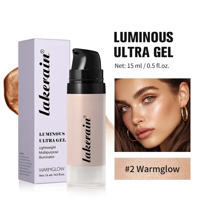 Fond de teint brillant Super Gel léger rosée polyvalent llluminateur apprêt hydratant nourrir