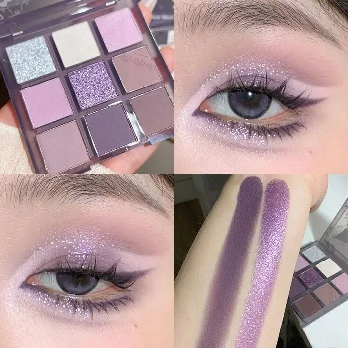 Palette de maquillage de fard à paupières violet lavande